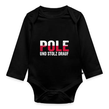 Pole Polnisch Polen - Baby Bio-Langarm-Body - Schwarz - Vorne