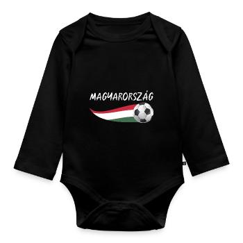 Magyaren Ungarn - Baby Bio-Langarm-Body - Schwarz - Vorne
