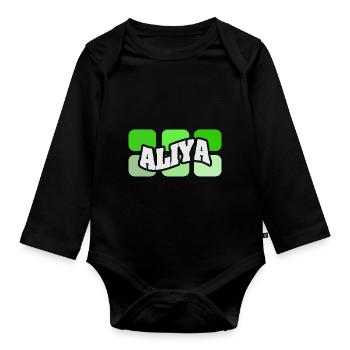 Aliya - Organic Longsleeve Baby Bodysuit - black - Front
