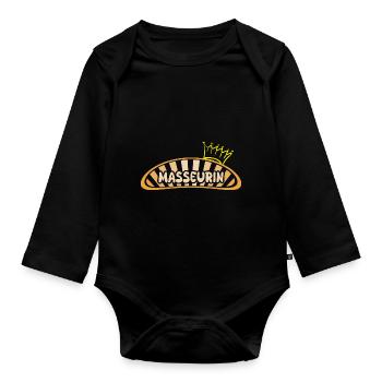 Beruf Masseurin - Baby Bio-Langarm-Body - Schwarz - Vorne
