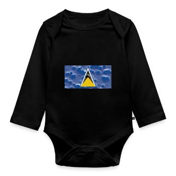 St Lucia - Organic Longsleeve Baby Bodysuit - black - Front