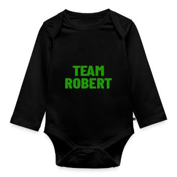 Team Robert - Baby Bio-Langarm-Body - Schwarz - Vorne