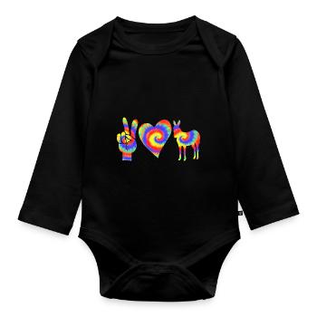 Âne - Body Bébé bio manches longues - noir - Devant