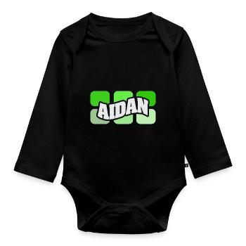 Cadeau pour Aidan - Body Bébé bio manches longues - noir - Devant