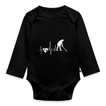 Gardening Gardening Heartbeat - Organic Longsleeve Baby Bodysuit - black - Front
