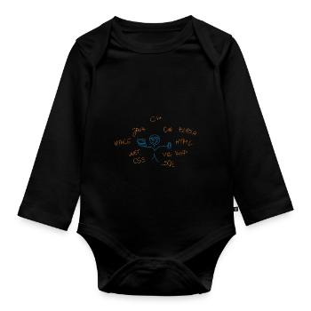 internet Begriffe - Baby Bio-Langarm-Body - Schwarz - Vorne