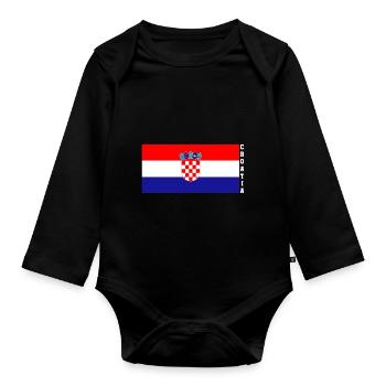 Kroatien Land Flagge Symbol Geschenk - Baby Bio-Langarm-Body - Schwarz - Vorne