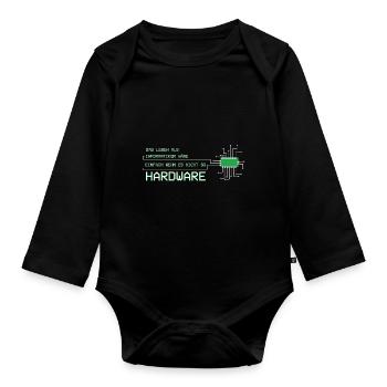 Informatiker Techniker Leben wäre einfach Hardware - Baby Bio-Langarm-Body - Schwarz - Vorne
