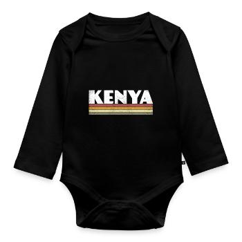 Kenia Vintage - Baby Bio-Langarm-Body - Schwarz - Vorne
