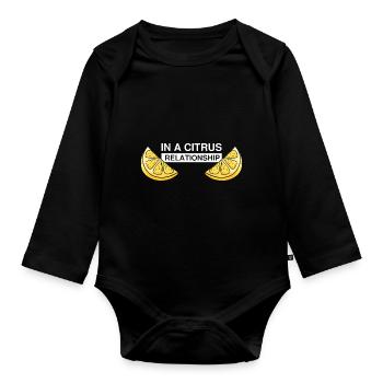 Zitronen Design Limonaden Stand Boss Lemon Verkauf - Baby Bio-Langarm-Body - Schwarz - Vorne