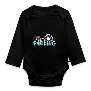 Sure, I'm a park ranger hotel receptionist - Organic Longsleeve Baby Bodysuit - black - Front