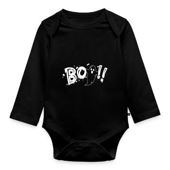 Happy Halloween - jour de Halloween - Body Bébé bio manches longues - noir - Devant