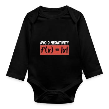 Avoid Negativity Mathematics Function Math - Organic Longsleeve Baby Bodysuit - black - Front