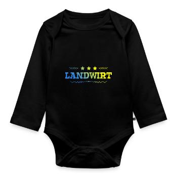 Landwirt Beruf - Baby Bio-Langarm-Body - Schwarz - Vorne