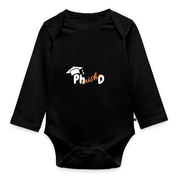 Degree Doctor Phinished University Doctorate - Organic Longsleeve Baby Bodysuit - black - Front