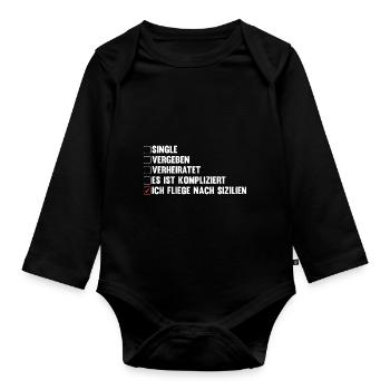 Sizilianer Sizilianisch Sizilien - Baby Bio-Langarm-Body - Schwarz - Vorne