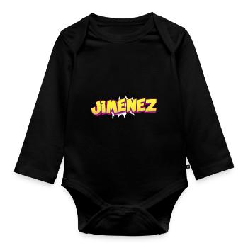Jimenez Nom personnalisé Style bande dessinée Pop Art, - Body Bébé bio manches longues - noir - Devant