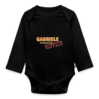 Gabriele Koffein - Baby Bio-Langarm-Body - Schwarz - Vorne