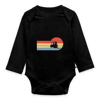 Vintage Forklift Driver Forklifting Retro - Baby Bio-Langarm-Body - Schwarz - Vorne