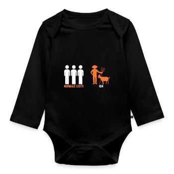 Ziege Ziegenbauer Bauernhof Landwirt Bauer Ziegen - Baby Bio-Langarm-Body - Schwarz - Vorne