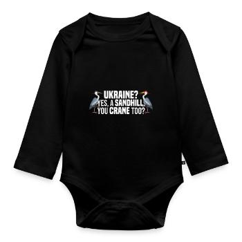 Kanadischer Kranich - Baby Bio-Langarm-Body - Schwarz - Vorne