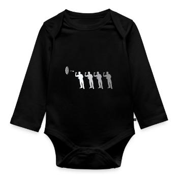 Fléchettes drôles et cadeaux de fléchettes pour les joueurs de fléchettes - Body Bébé bio manches longues - noir - Devant