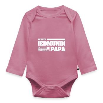 First name Edmund - Organic Longsleeve Baby Bodysuit - mauve - Front