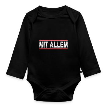 Mit Allem für einen Dönermann - Baby Bio-Langarm-Body - Schwarz - Vorne