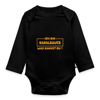Cadeau pour les constructeurs de canaux - Body Bébé bio manches longues - noir - Devant