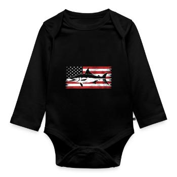 Cadeau pour Barracuda Fish Lover - Body Bébé bio manches longues - noir - Devant