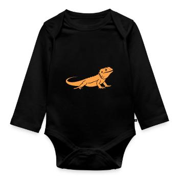 Bearded Dragon - Organic Longsleeve Baby Bodysuit - black - Front