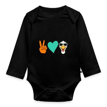 Goose - Organic Longsleeve Baby Bodysuit - black - Front
