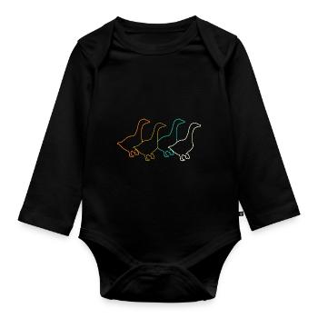 Goose - Organic Longsleeve Baby Bodysuit - black - Front