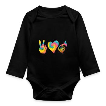 Hornist Waldhorn - Baby Bio-Langarm-Body - Schwarz - Vorne