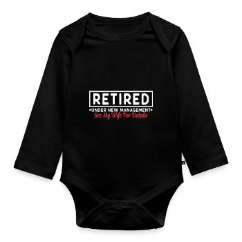 Retired - Baby Bio-Langarm-Body - Schwarz - Vorne