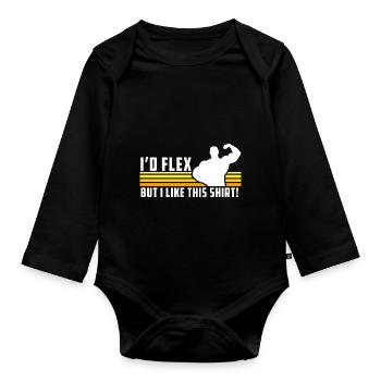 Gym Funny Saying Funny Men's Gift Fitness - Organic Longsleeve Baby Bodysuit - black - Front