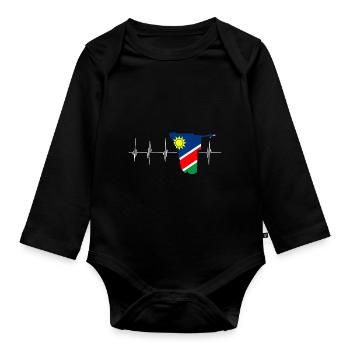 Namibia Afrika Shirt Geschenkidee - Baby Bio-Langarm-Body - Schwarz - Vorne