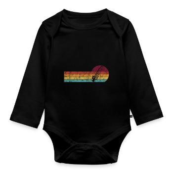 Surfen Windsurfer Windsurfen Retro Windsurfing - Baby Bio-Langarm-Body - Schwarz - Vorne