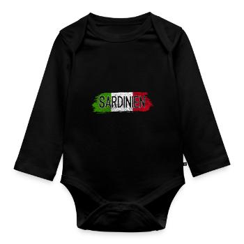 Sardinia Italy - Organic Longsleeve Baby Bodysuit - black - Front