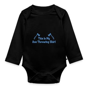Axe throw axe throwing - Organic Longsleeve Baby Bodysuit - black - Front