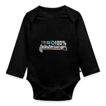 Kleingarten anfänger 100 % Selbstversorger - Baby Bio-Langarm-Body - Schwarz - Vorne