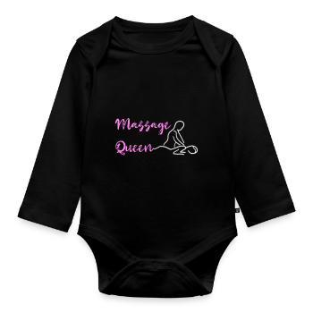 Massage Therapeut Welness Spa Massage Therapy - Baby Bio-Langarm-Body - Schwarz - Vorne