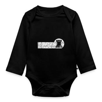 Retro Schach Schachspieler Schachmatt Schachfigur - Baby Bio-Langarm-Body - Schwarz - Vorne