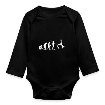 Evolution Graphic Gymnast Gymnastics Acrobat Acrob - Baby Bio-Langarm-Body - Schwarz - Vorne