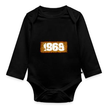 Année 1968 - Body Bébé bio manches longues - noir - Devant