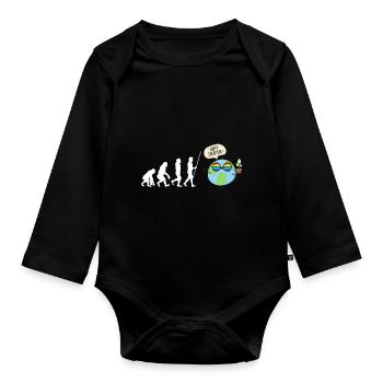 Go Planet It's Your Earth Day Rainbow - Baby Bio-Langarm-Body - Schwarz - Vorne