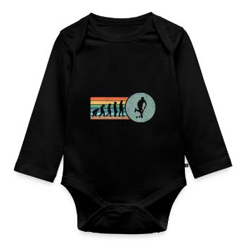 Évolution des joueurs de hockey sur gazon Retro Scoring Goalke - Body Bébé bio manches longues - noir - Devant