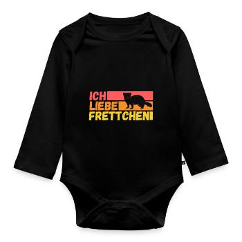 Ich Liebe Frettchen - Baby Bio-Langarm-Body - Schwarz - Vorne