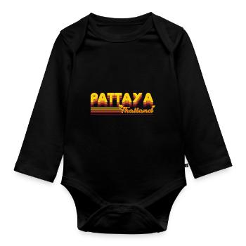 Pattaya - Design d’été Living by the Sea - Body Bébé bio manches longues - noir - Devant