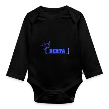 Geschenk für Berta - Baby Bio-Langarm-Body - Schwarz - Vorne